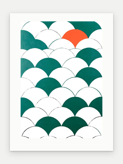 Plakat Łuski bez oprawy, z passe-partout, format 30 × 40 cm