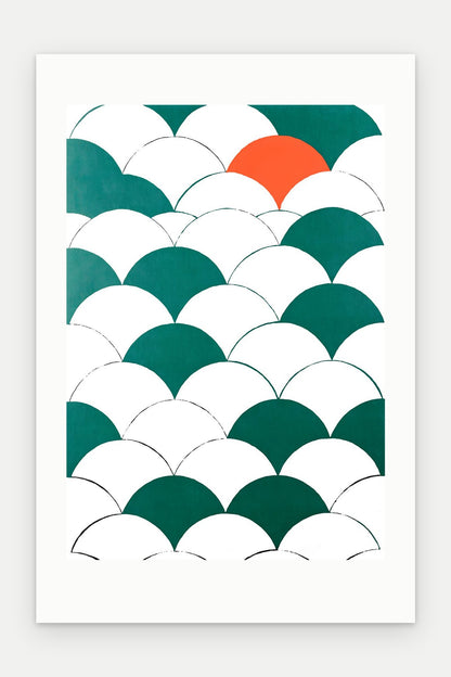 Plakat Łuski bez oprawy, z passe-partout, format 40 × 60 cm