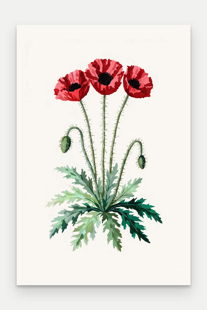 Obraz na płótnie Mak polny na blejtramie, bez ramy, format 20 × 30 cm