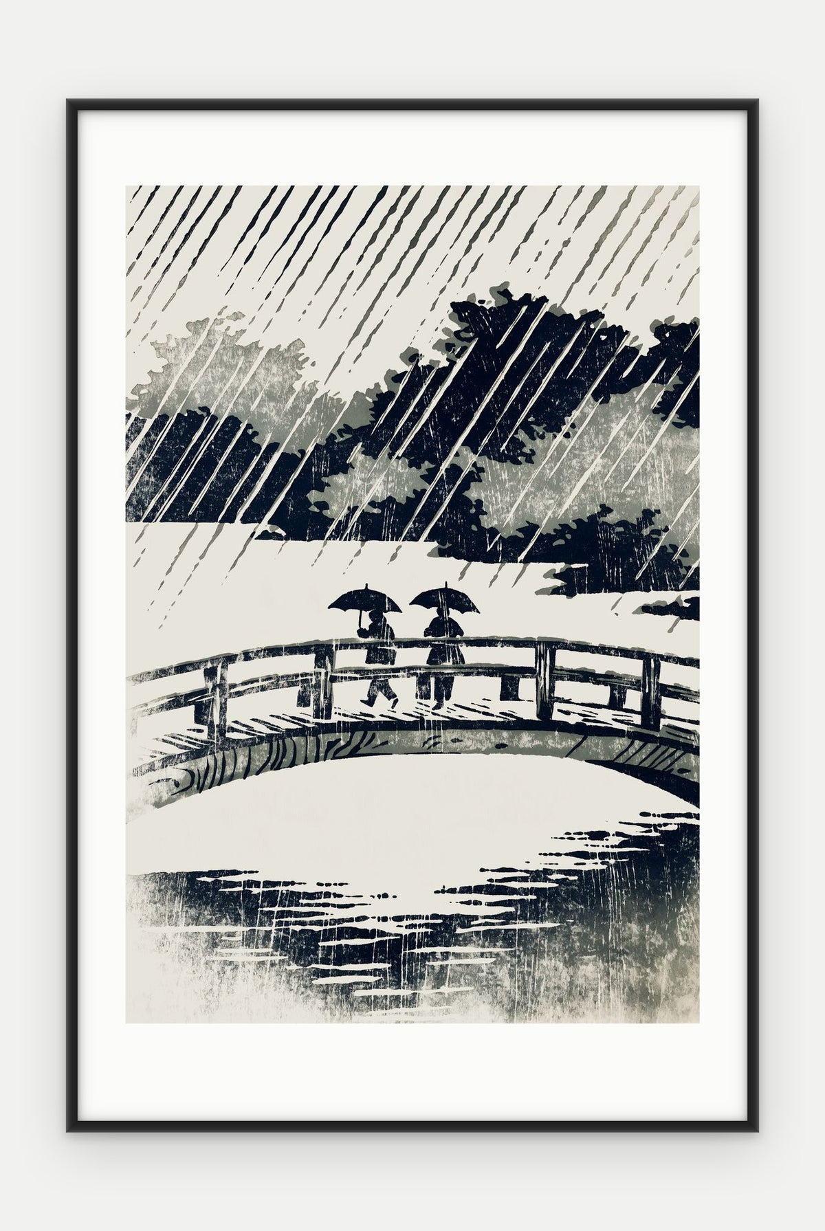 Plakat Most w ramie, oprawa: aluminium czarne, z passe-partout, format 40 × 60 cm