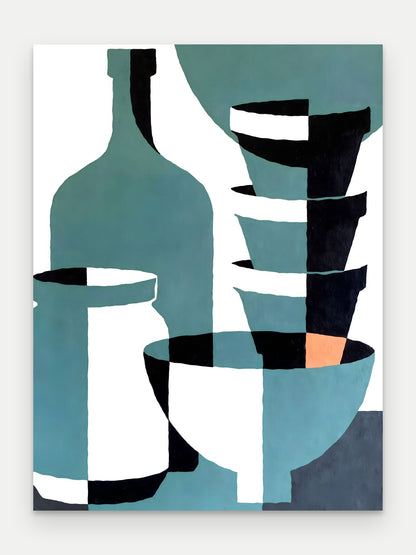 Obraz na płótnie Naczynia na blejtramie, bez ramy, format 60 × 80 cm
