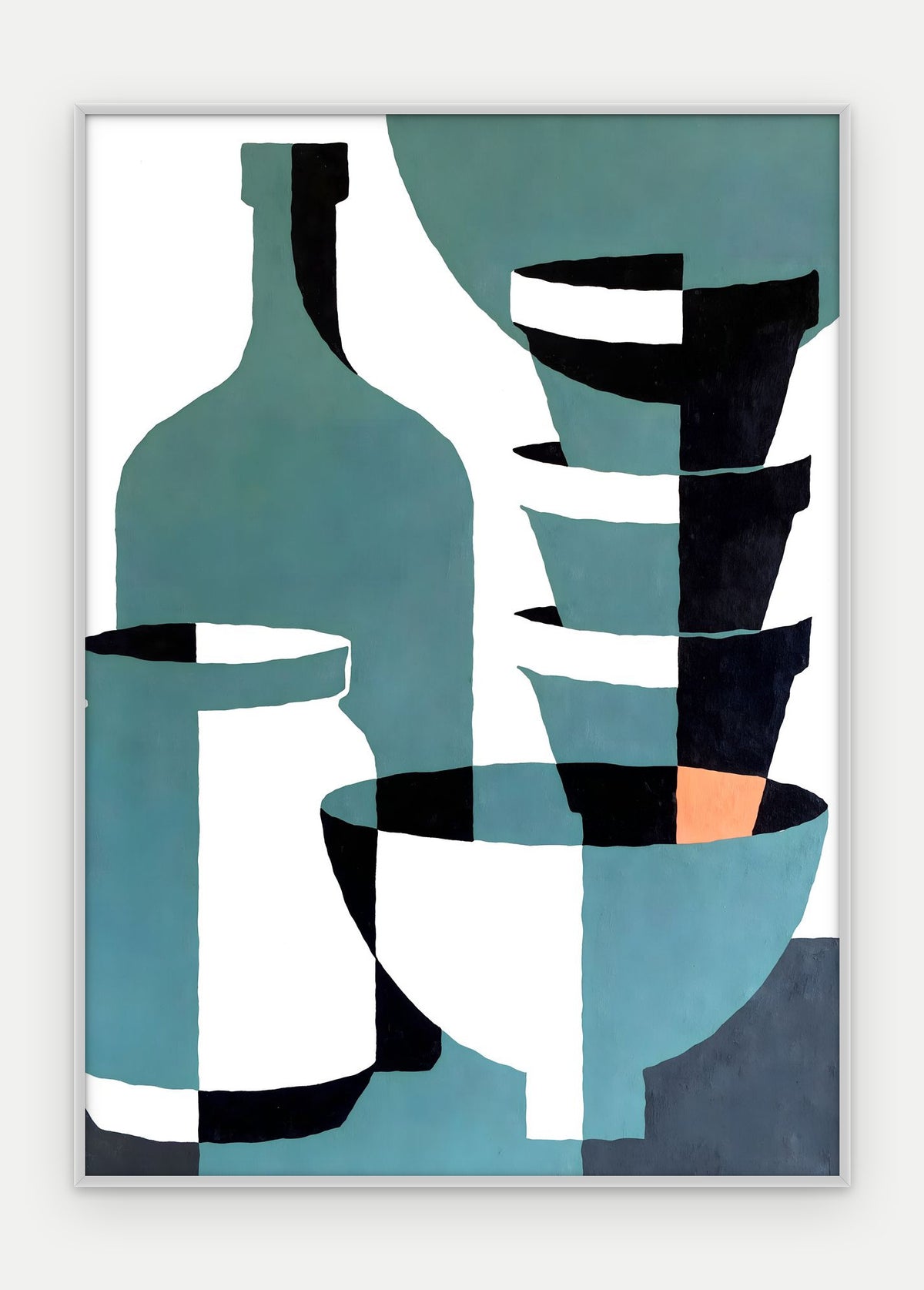 Plakat Naczynia w ramie, oprawa: aluminium srebrne, format 50 × 70 cm