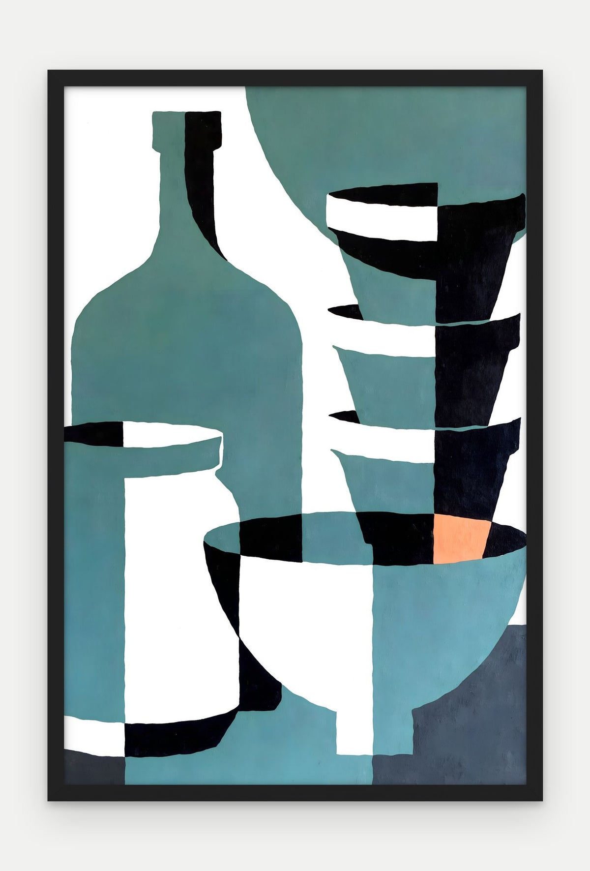 Plakat Naczynia w ramie, oprawa: drewno czarne, format 40 × 60 cm