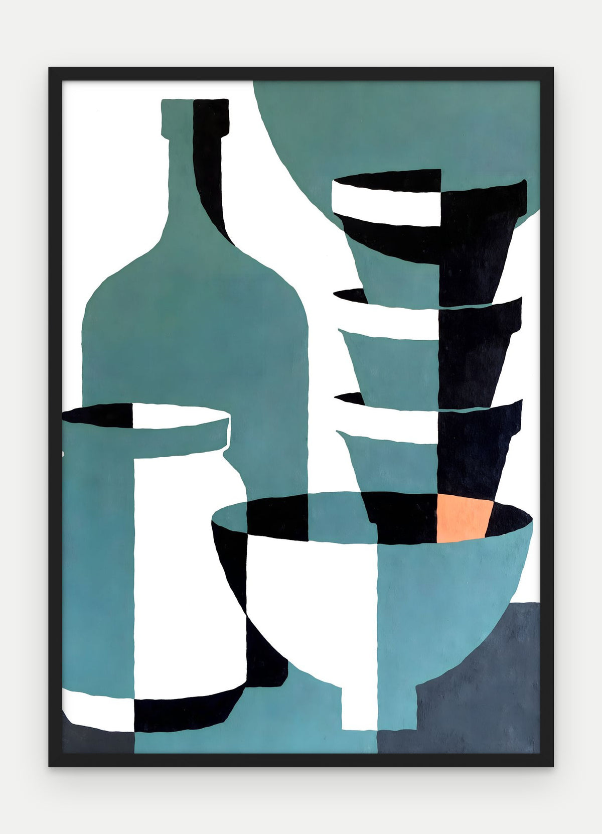 Plakat Naczynia w ramie, oprawa: drewno czarne, format 50 × 70 cm