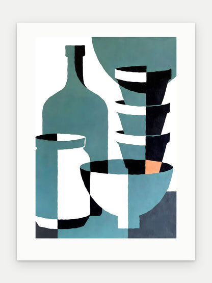 Plakat Naczynia bez oprawy, z passe-partout, format 30 × 40 cm