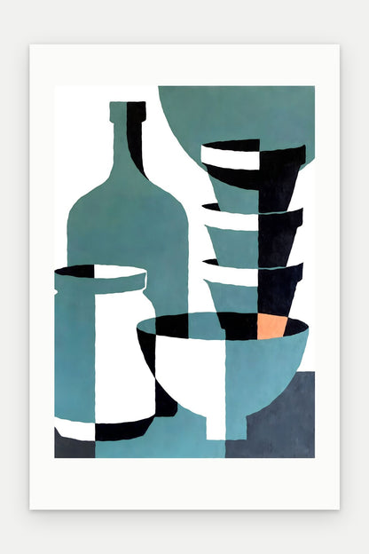 Plakat Naczynia bez oprawy, z passe-partout, format 40 × 60 cm