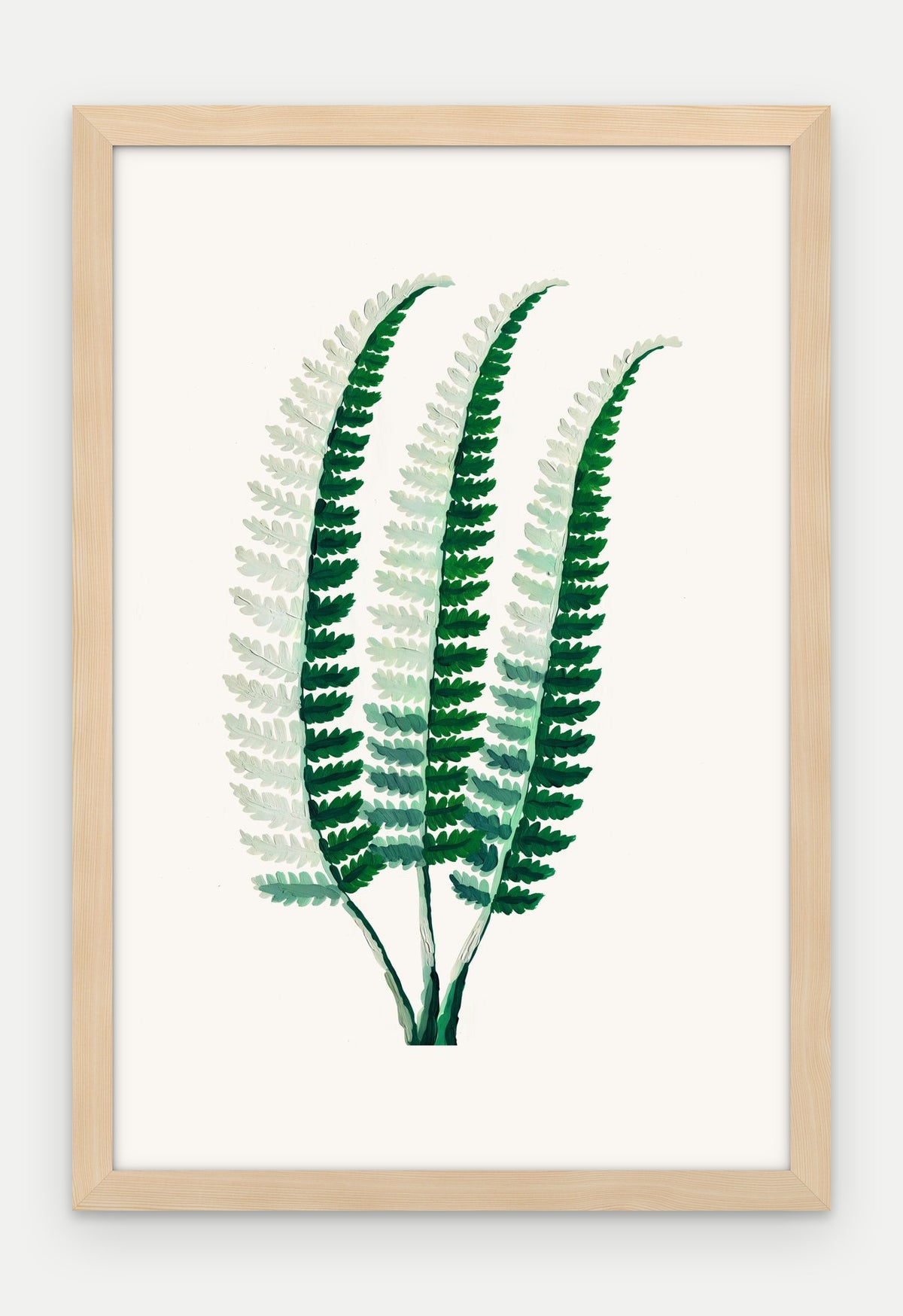 Plakat Paproć narecznica w ramie, oprawa: drewno naturalne, format 40 × 60 cm