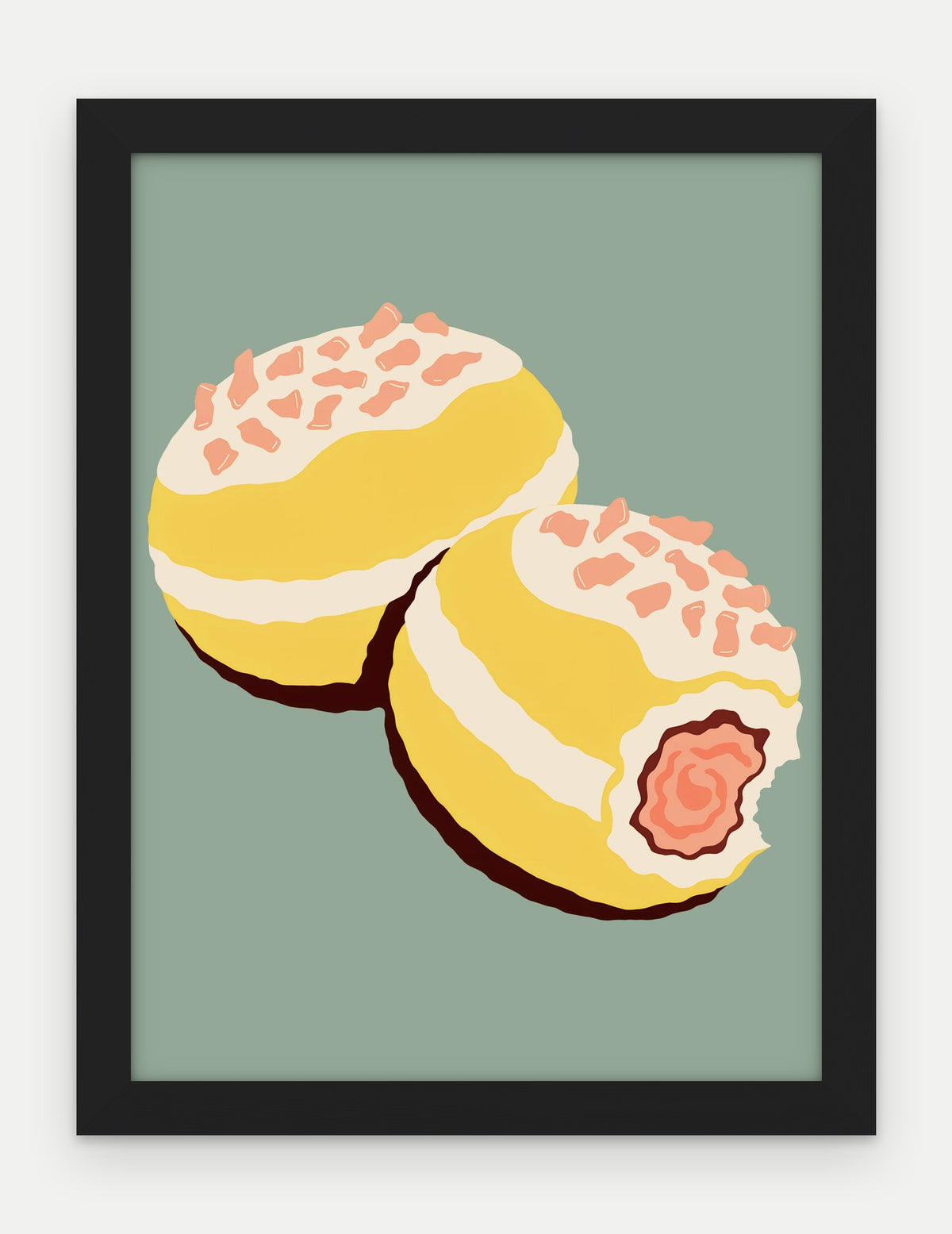 Plakat Pączki w ramie, oprawa: drewno czarne, format 30 × 40 cm