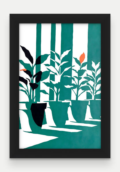 Obraz na płótnie Parapet w ramie, oprawa: drewno czarne, format 20 × 30 cm