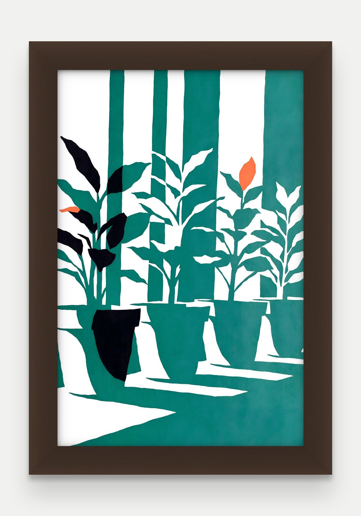 Obraz na płótnie Parapet w ramie, oprawa: drewno brązowe, format 20 × 30 cm
