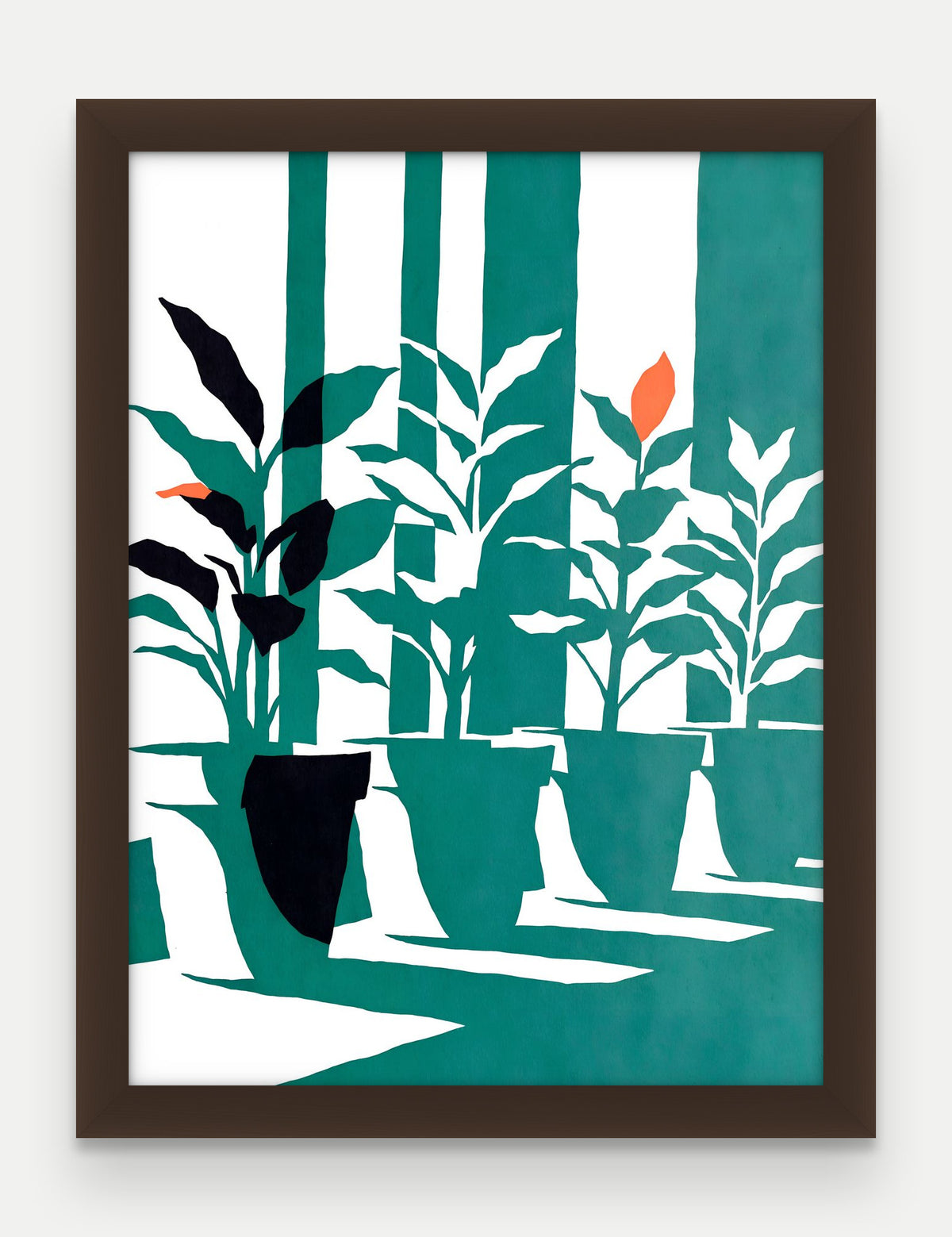 Obraz na płótnie Parapet w ramie, oprawa: drewno brązowe, format 30 × 40 cm