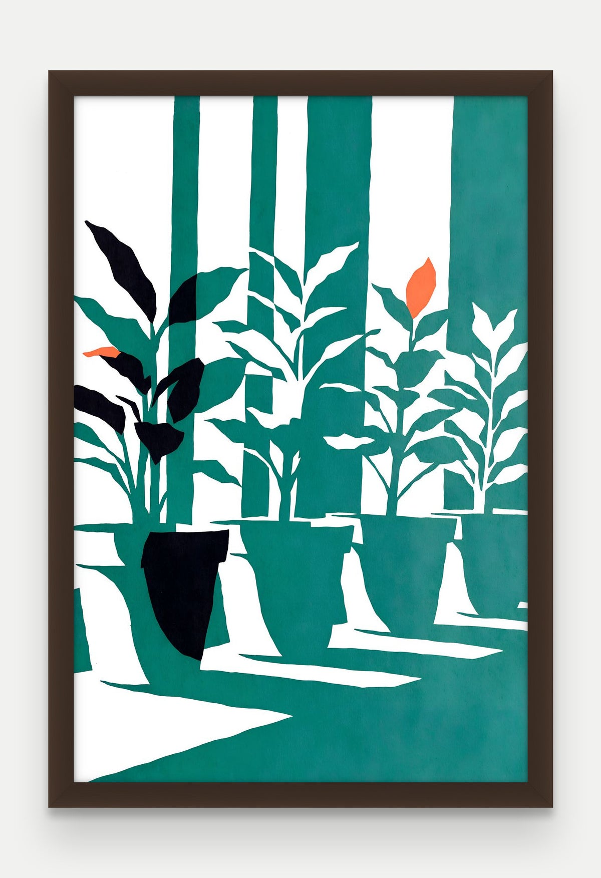 Obraz na płótnie Parapet w ramie, oprawa: drewno brązowe, format 40 × 60 cm