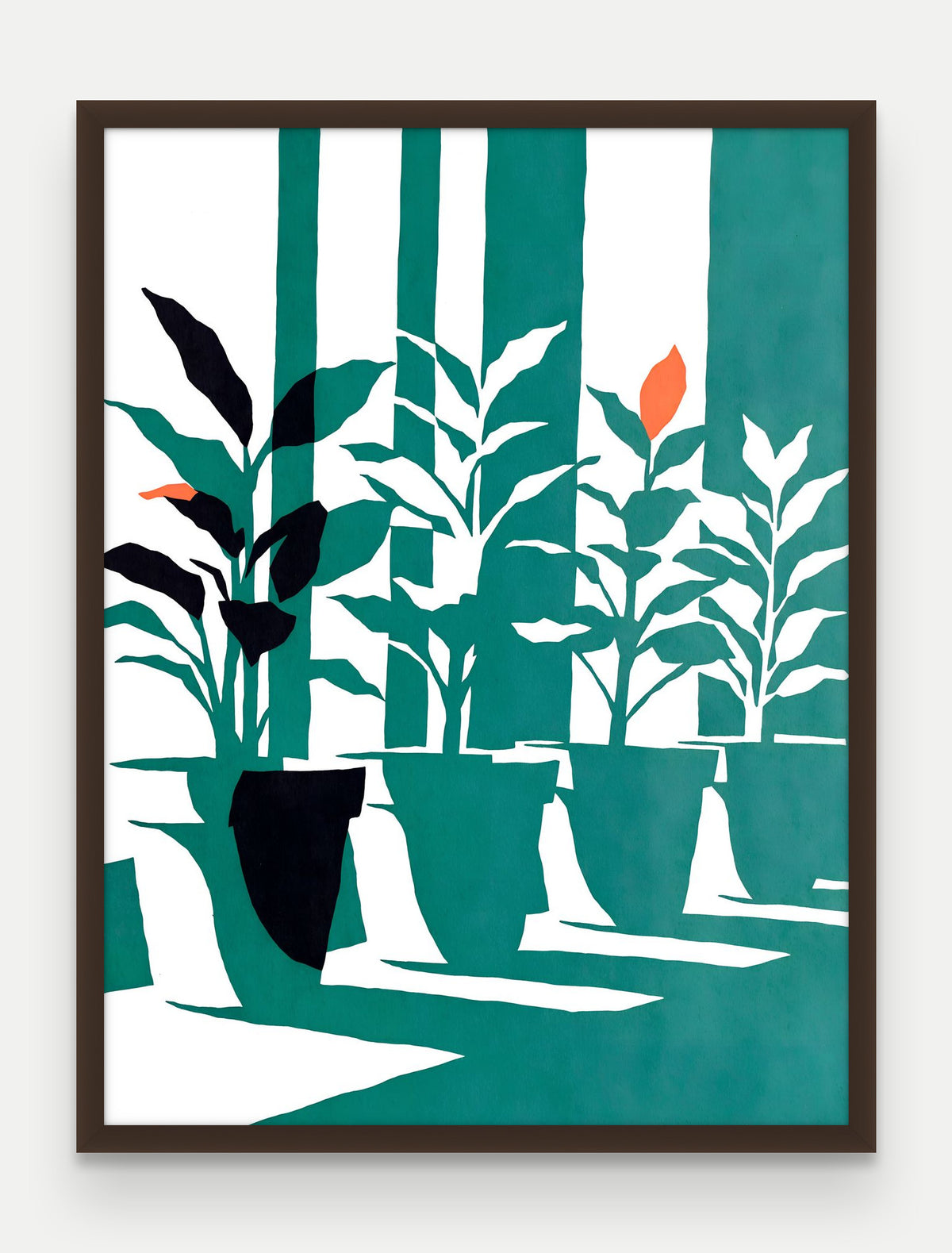 Obraz na płótnie Parapet w ramie, oprawa: drewno brązowe, format 60 × 80 cm