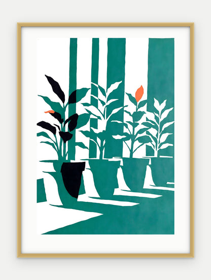 Plakat Parapet w ramie, oprawa: aluminium złote, z passe-partout, format 30 × 40 cm
