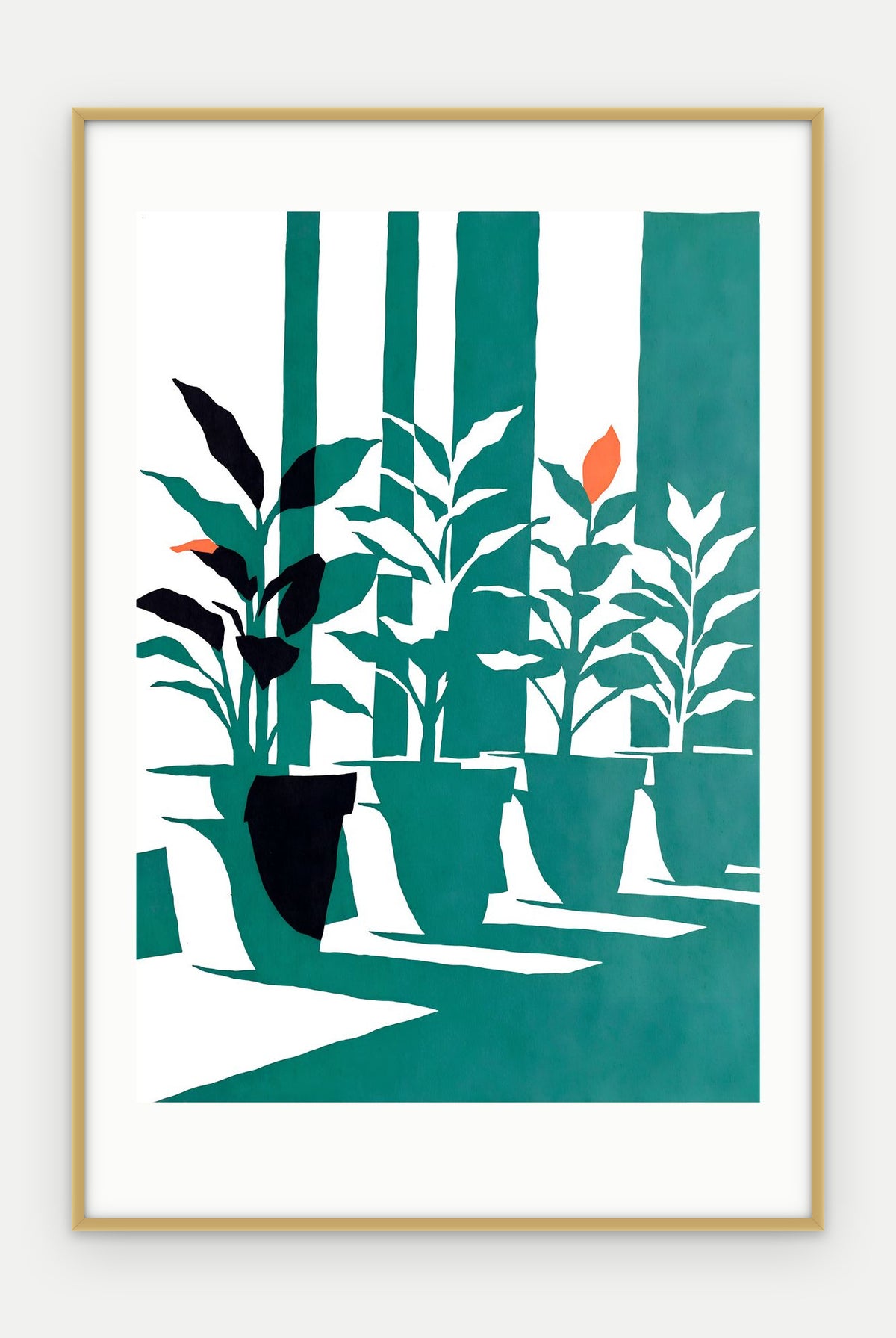 Plakat Parapet w ramie, oprawa: aluminium złote, z passe-partout, format 40 × 60 cm