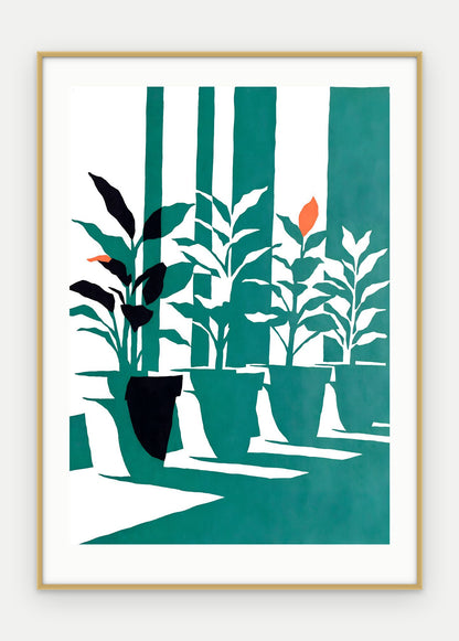 Plakat Parapet w ramie, oprawa: aluminium złote, z passe-partout, format 50 × 70 cm