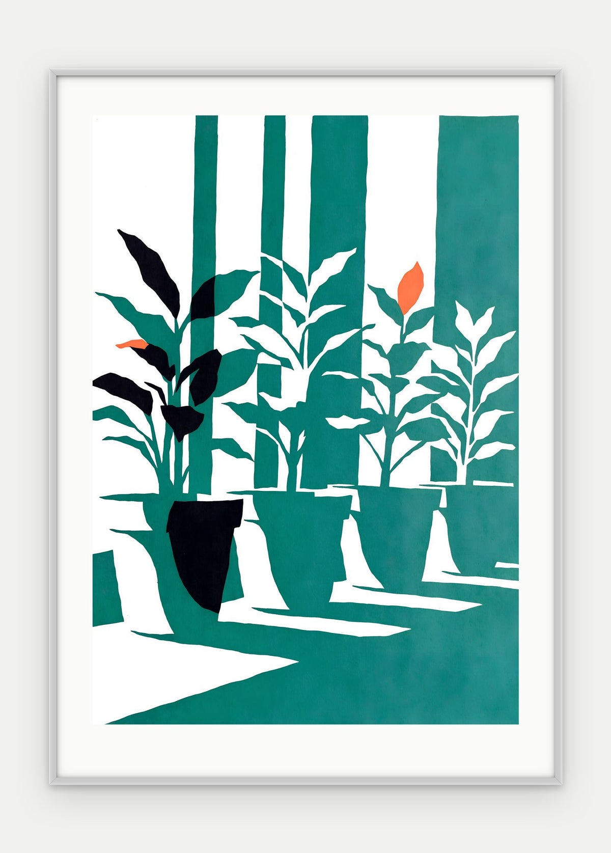 Plakat Parapet w ramie, oprawa: aluminium srebrne, z passe-partout, format 50 × 70 cm