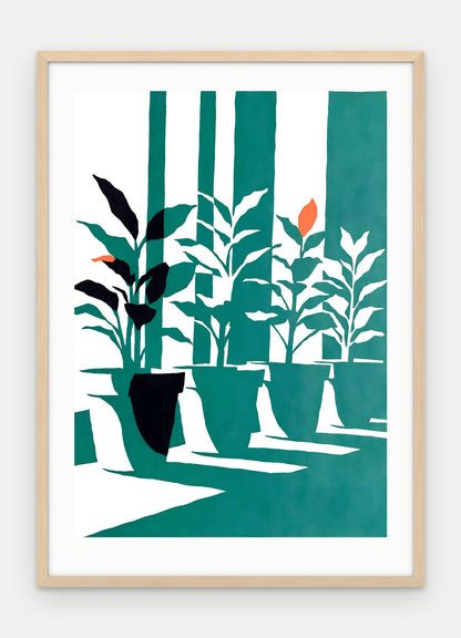 Plakat Parapet w ramie, oprawa: drewno naturalne, z passe-partout, format 50 × 70 cm