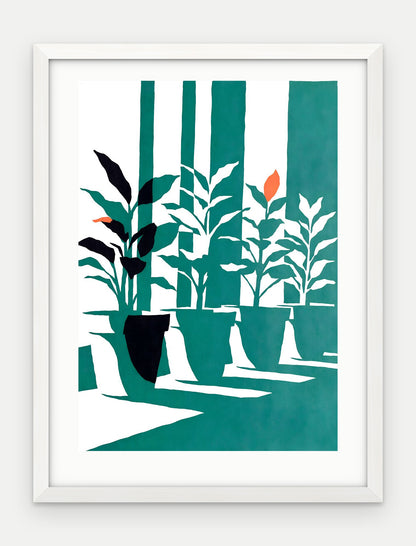 Plakat Parapet w ramie, oprawa: drewno białe, z passe-partout, format 30 × 40 cm