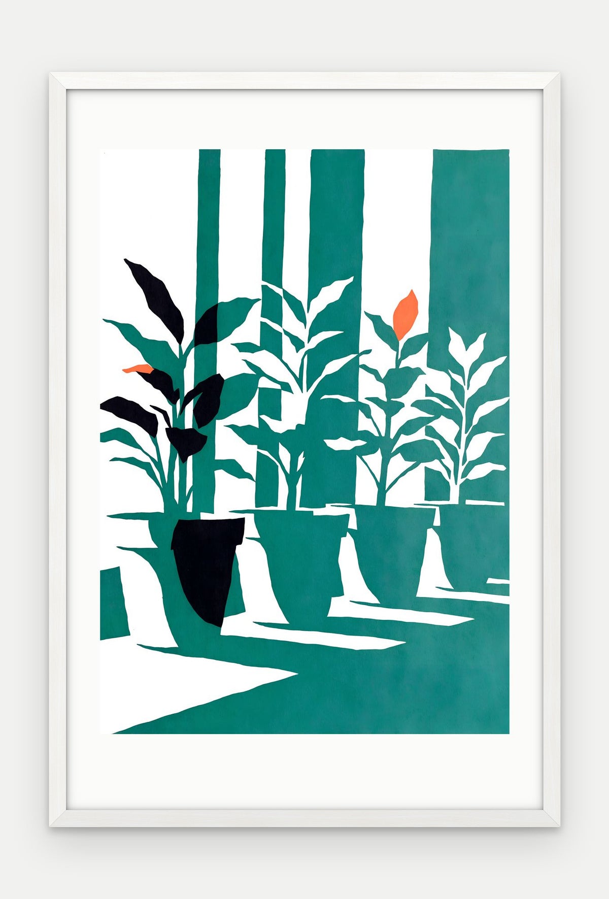 Plakat Parapet w ramie, oprawa: drewno białe, z passe-partout, format 40 × 60 cm