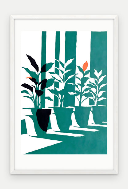 Plakat Parapet w ramie, oprawa: drewno białe, z passe-partout, format 40 × 60 cm
