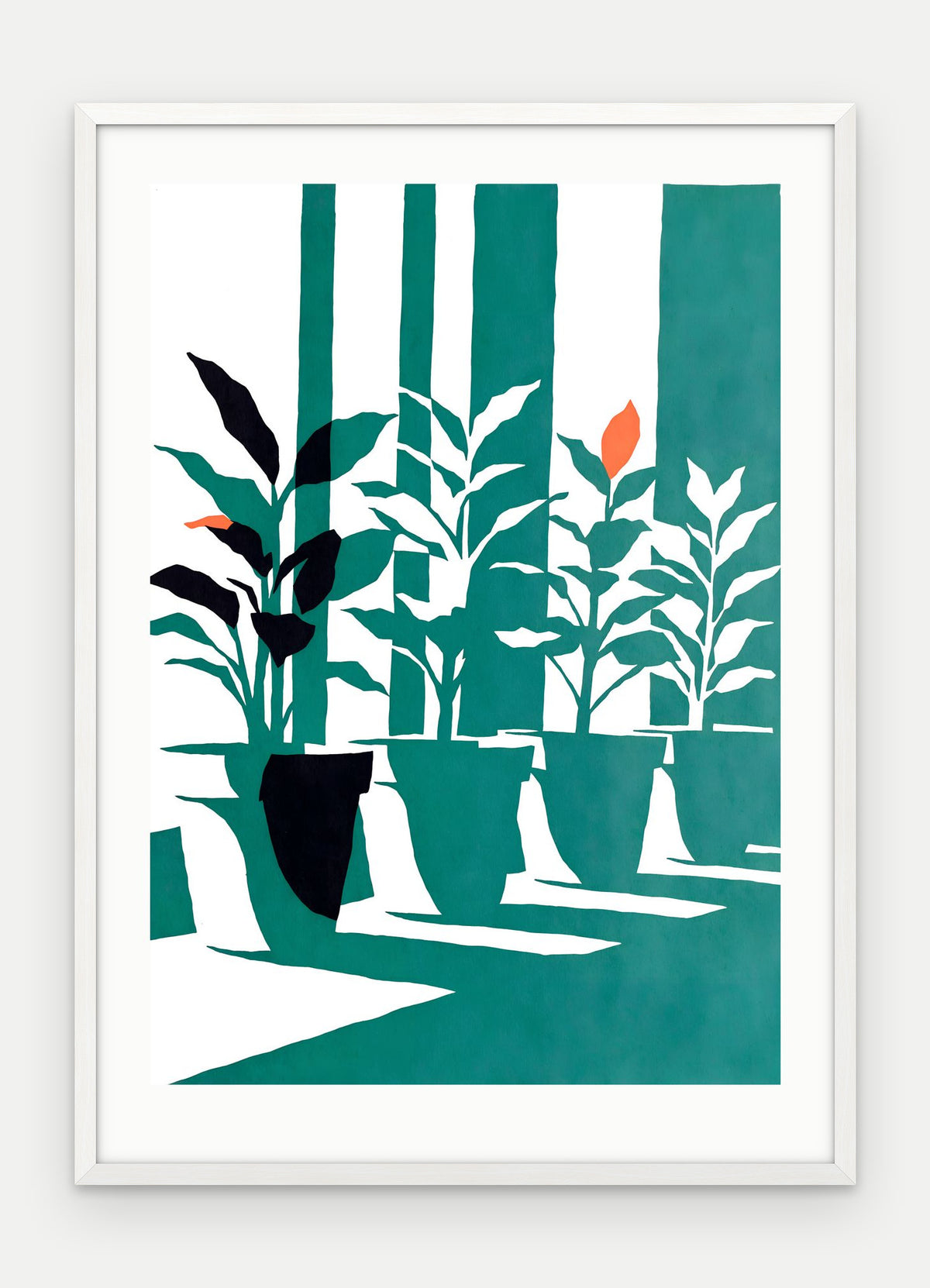Plakat Parapet w ramie, oprawa: drewno białe, z passe-partout, format 50 × 70 cm