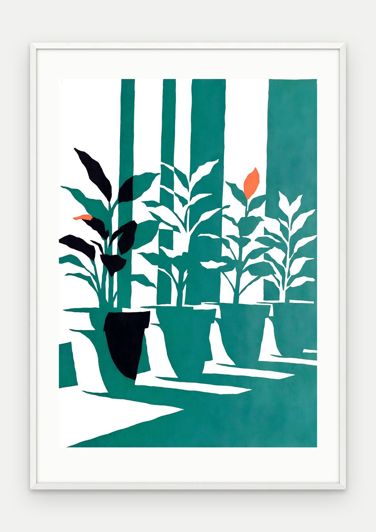 Plakat Parapet w ramie, oprawa: drewno białe, z passe-partout, format 70 × 100 cm