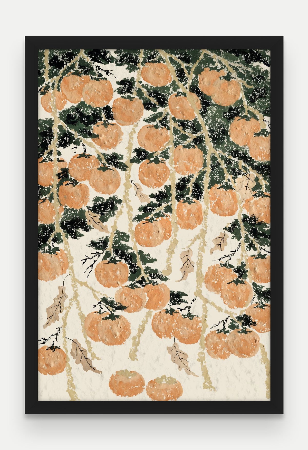Obraz na płótnie Persymona w ramie, oprawa: drewno czarne, format 40 × 60 cm
