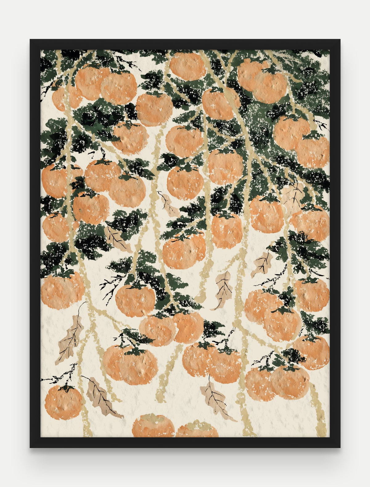 Obraz na płótnie Persymona w ramie, oprawa: drewno czarne, format 60 × 80 cm