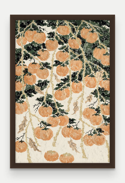 Obraz na płótnie Persymona w ramie, oprawa: drewno brązowe, format 40 × 60 cm