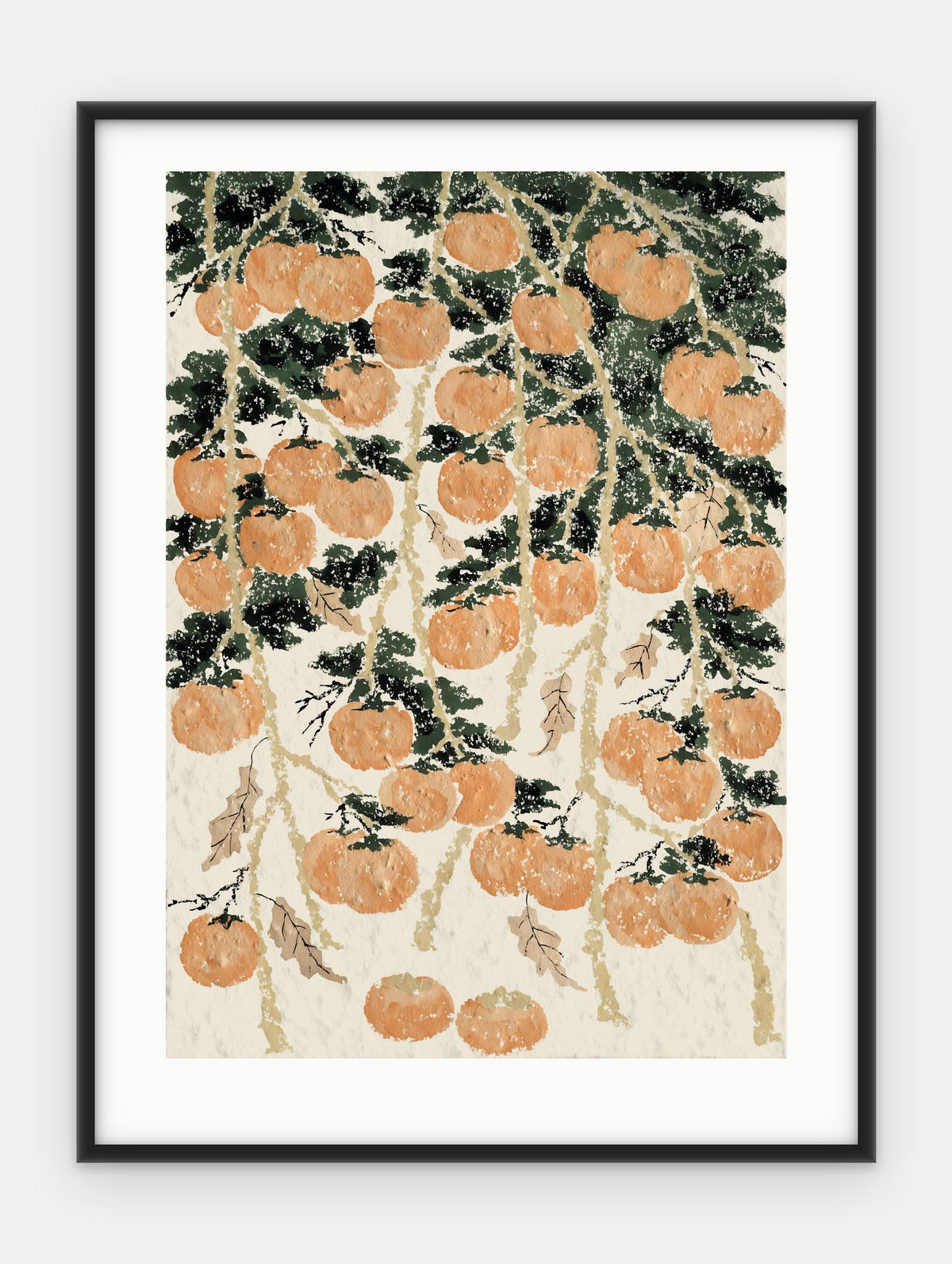 Plakat Persymona w ramie, oprawa: aluminium czarne, z passe-partout, format 30 × 40 cm