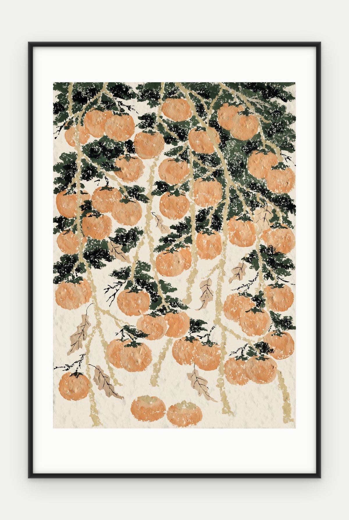 Plakat Persymona w ramie, oprawa: aluminium czarne, z passe-partout, format 40 × 60 cm