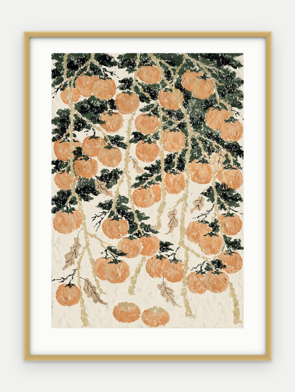 Plakat Persymona w ramie, oprawa: aluminium złote, z passe-partout, format 30 × 40 cm