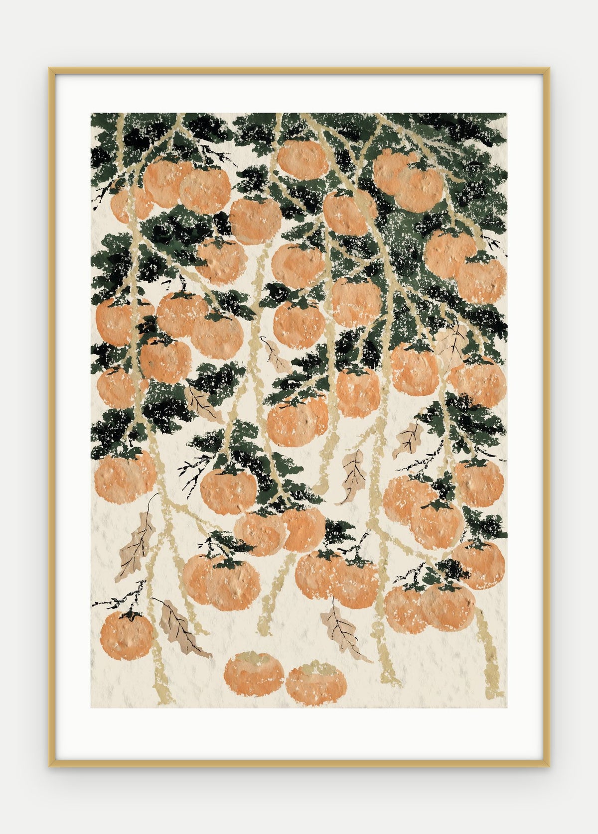 Plakat Persymona w ramie, oprawa: aluminium złote, z passe-partout, format 50 × 70 cm