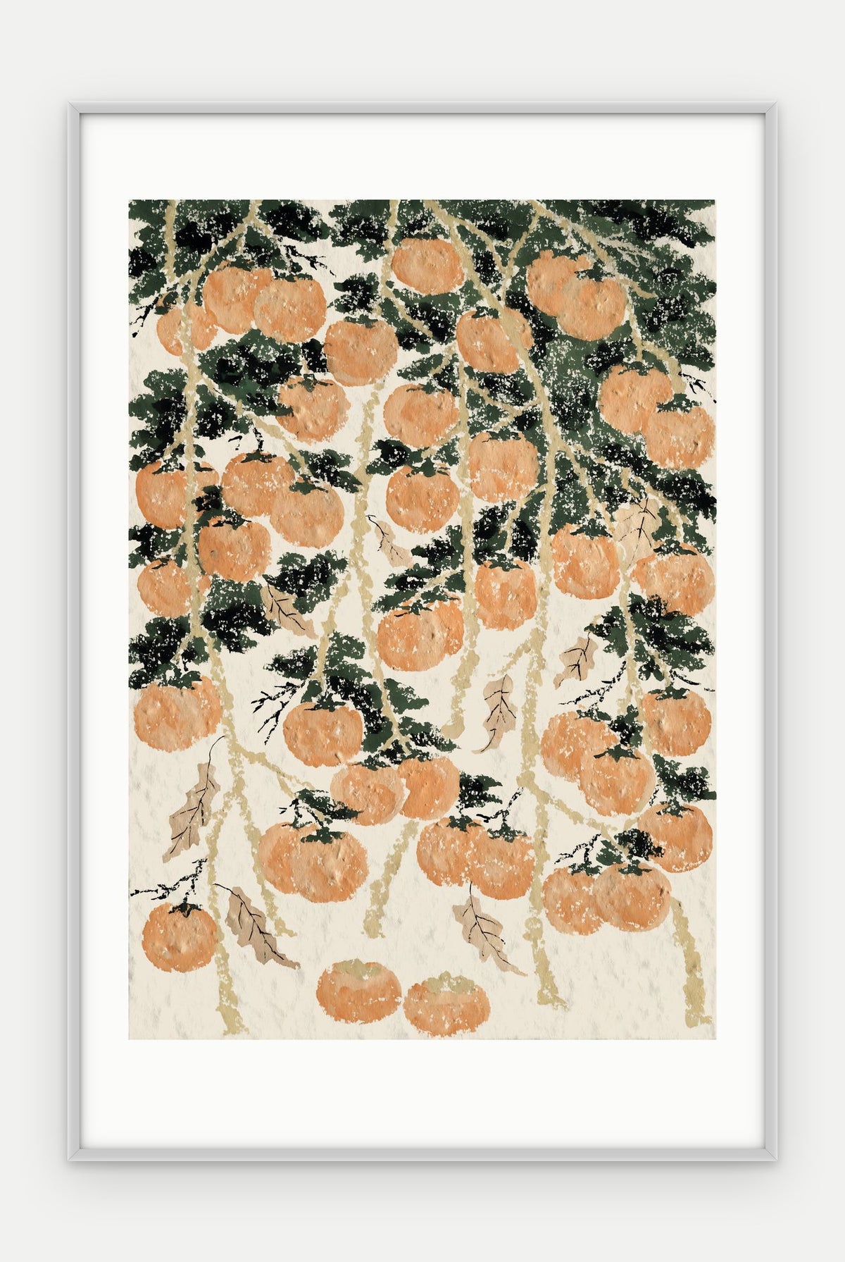 Plakat Persymona w ramie, oprawa: aluminium srebrne, z passe-partout, format 40 × 60 cm
