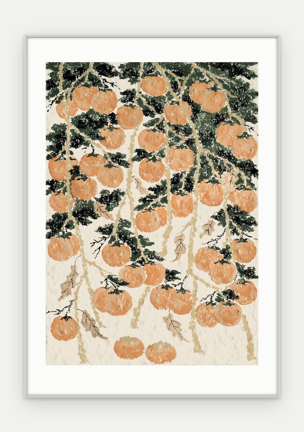 Plakat Persymona w ramie, oprawa: aluminium srebrne, z passe-partout, format 70 × 100 cm