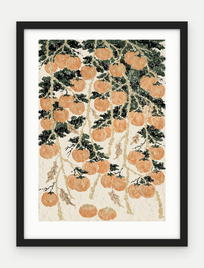 Plakat Persymona w ramie, oprawa: drewno czarne, z passe-partout, format 30 × 40 cm