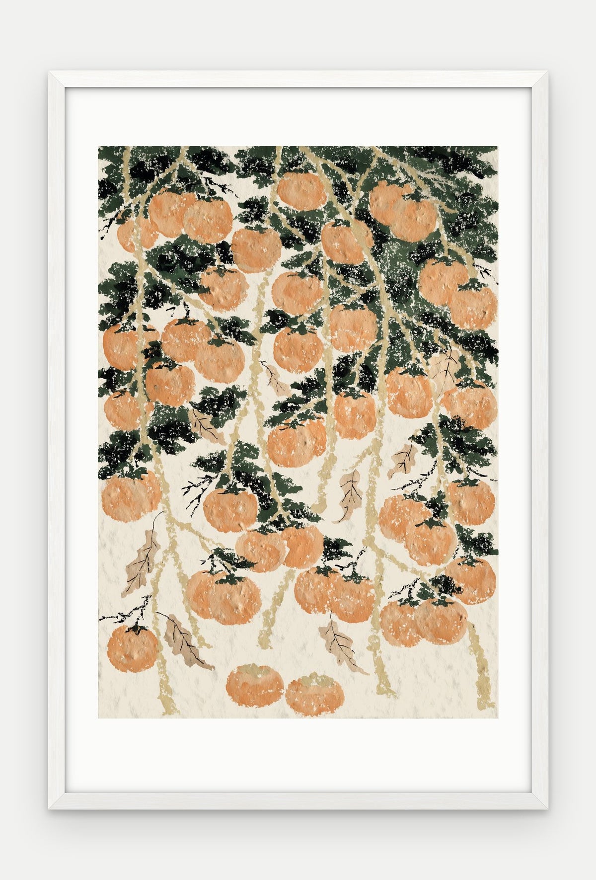 Plakat Persymona w ramie, oprawa: drewno białe, z passe-partout, format 40 × 60 cm