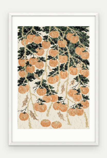 Plakat Persymona w ramie, oprawa: drewno białe, z passe-partout, format 40 × 60 cm
