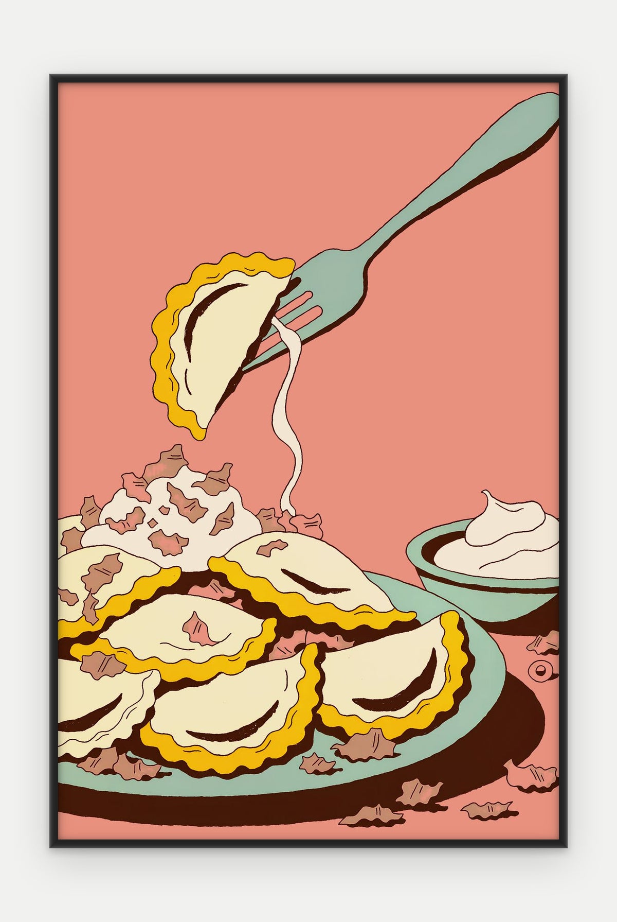 Plakat Pierogi w ramie, oprawa: aluminium czarne, format 40 × 60 cm