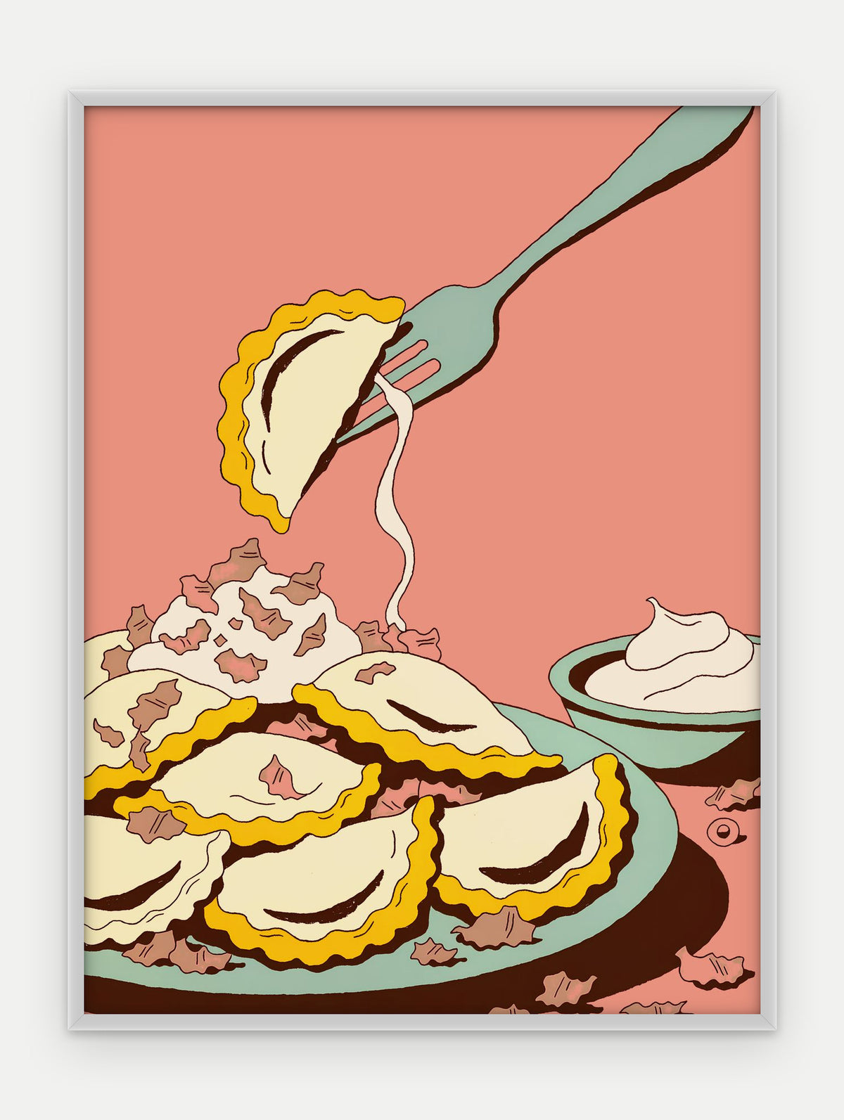 Plakat Pierogi w ramie, oprawa: aluminium srebrne, format 30 × 40 cm