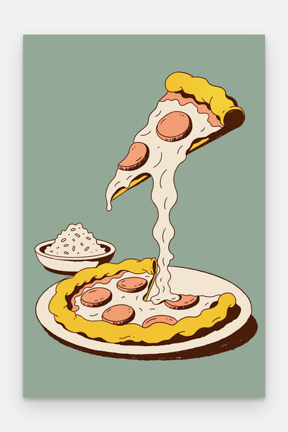 Obraz na płótnie Pizza na blejtramie, bez ramy, format 20 × 30 cm