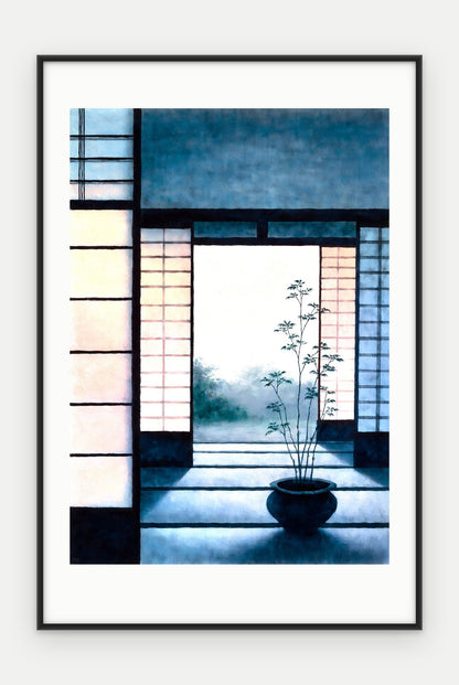 Plakat Próg w ramie, oprawa: aluminium czarne, z passe-partout, format 40 × 60 cm