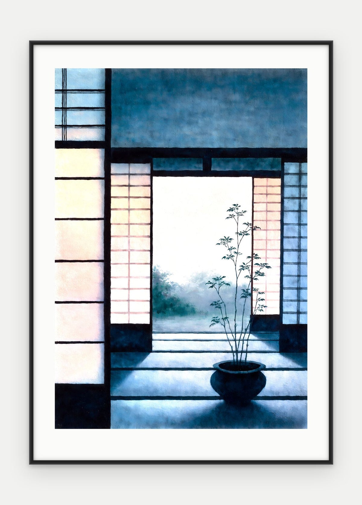Plakat Próg w ramie, oprawa: aluminium czarne, z passe-partout, format 50 × 70 cm