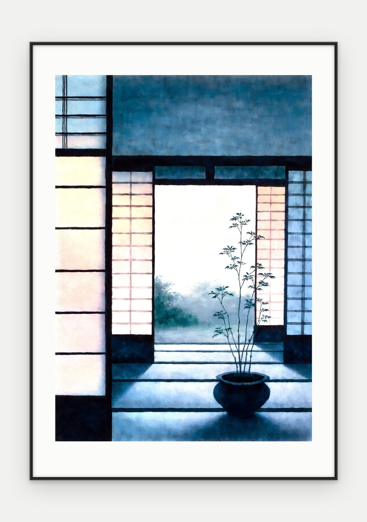 Plakat Próg w ramie, oprawa: aluminium czarne, z passe-partout, format 70 × 100 cm