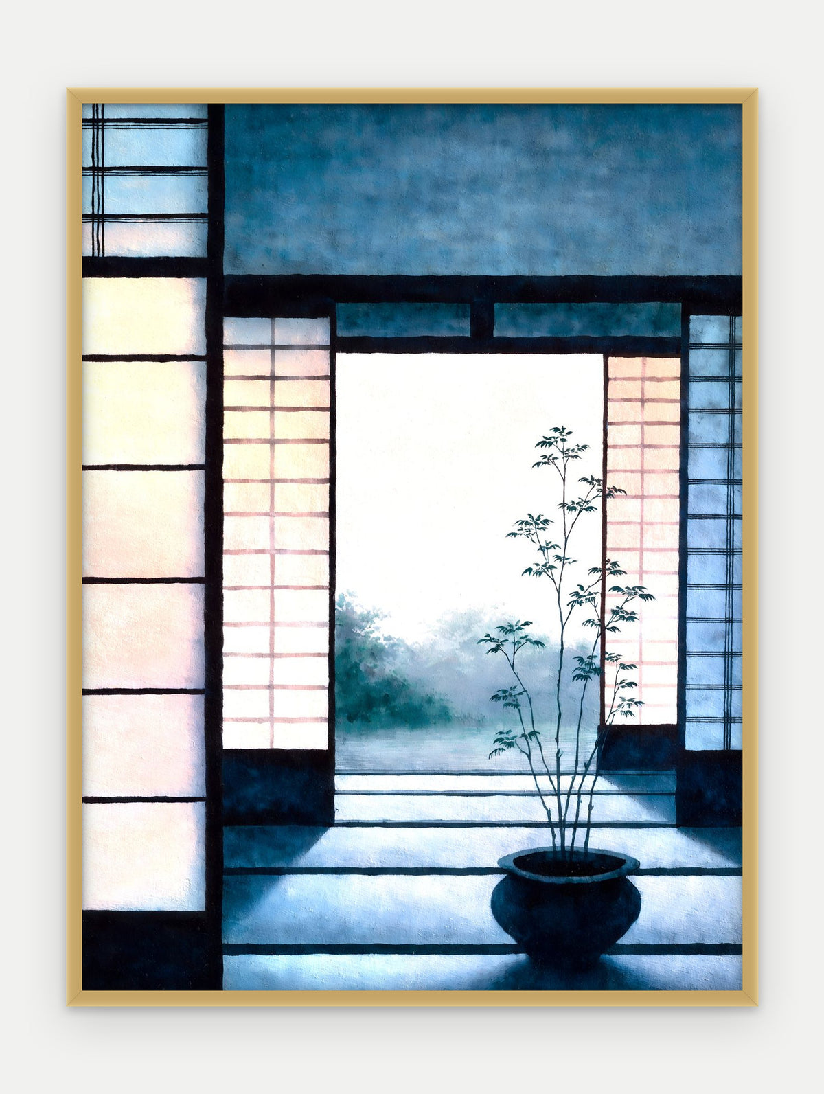 Plakat Próg w ramie, oprawa: aluminium złote, format 30 × 40 cm