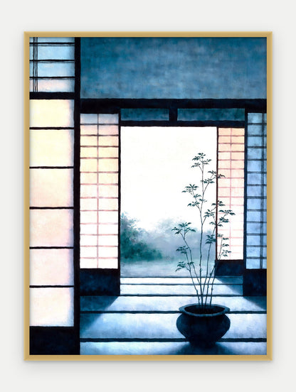 Plakat Próg w ramie, oprawa: aluminium złote, format 30 × 40 cm