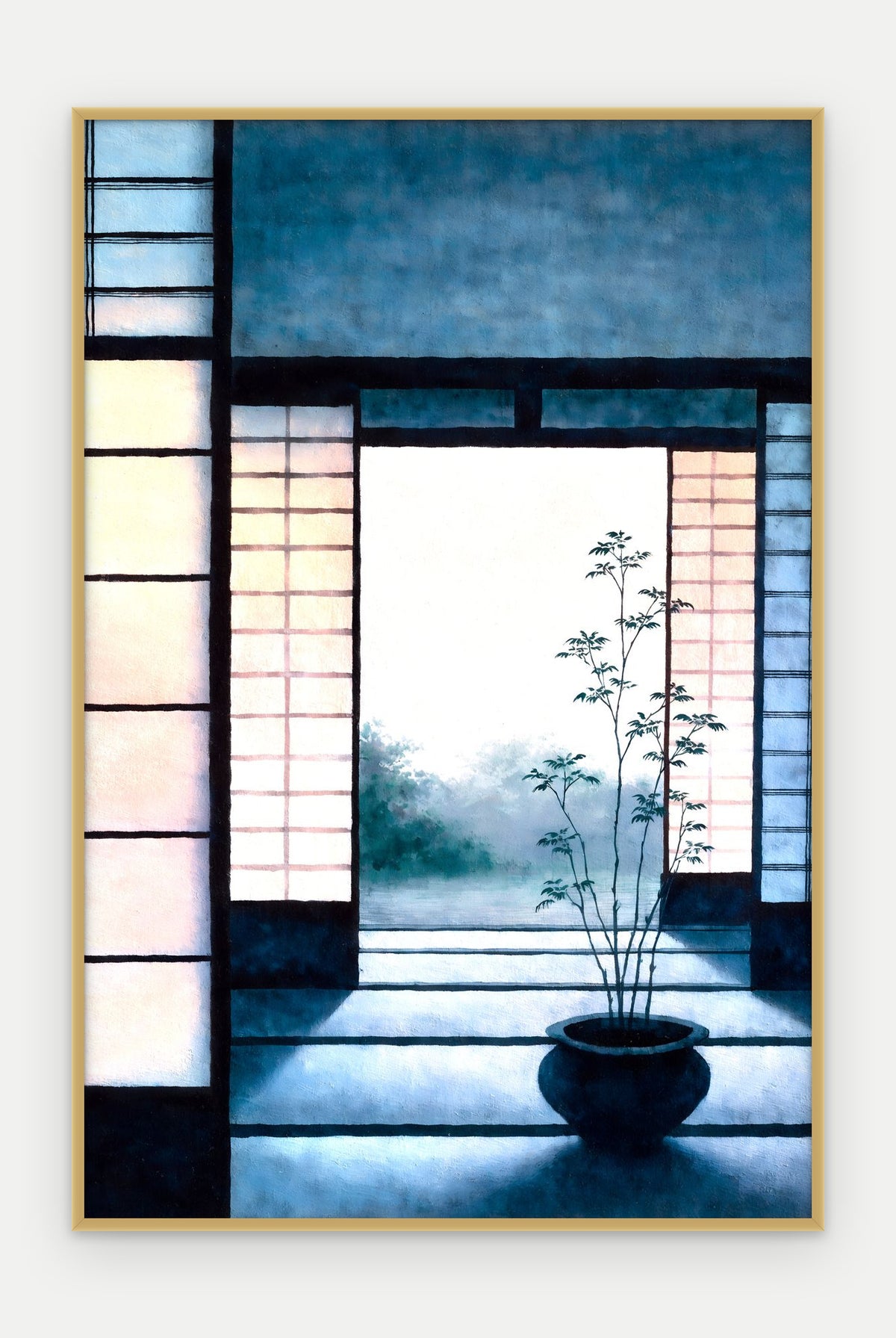 Plakat Próg w ramie, oprawa: aluminium złote, format 40 × 60 cm
