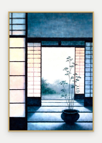 Plakat Próg w ramie, oprawa: aluminium złote, format 50 × 70 cm