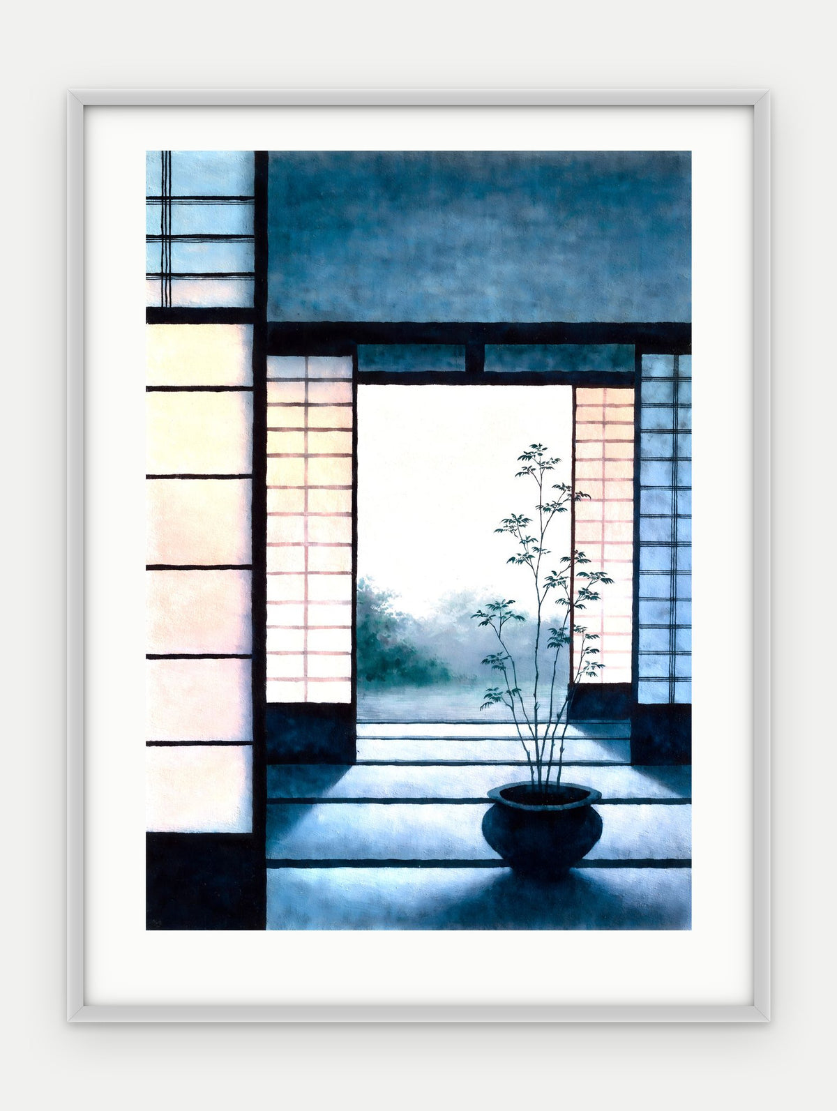 Plakat Próg w ramie, oprawa: aluminium srebrne, z passe-partout, format 30 × 40 cm